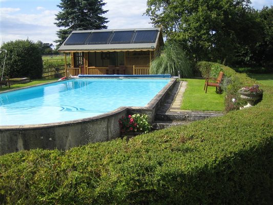 Outdoor heated swimming pool